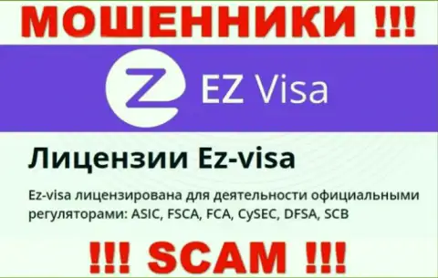 Незаконно действующая компания EZ Visa крышуется мошенниками - FSCA