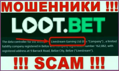 Вы не сумеете сохранить собственные финансовые средства работая совместно с Лоот Бет, даже если у них имеется юр лицо Livestream Gaming Ltd