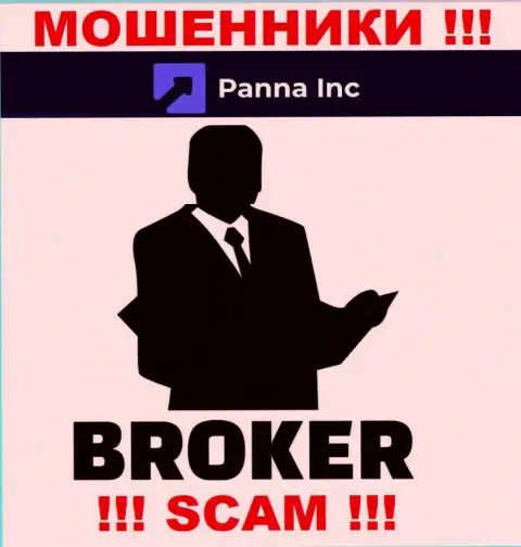 Брокер - конкретно в указанном направлении предоставляют услуги обманщики PannaInc