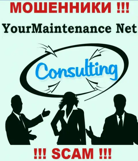 Сотрудничая с Your Maintenance, область работы которых Consulting, рискуете лишиться своих финансовых вложений