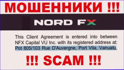 NFX Capital VU Inc - МОШЕННИКИНордФХПрячутся в офшоре по адресу: Pot 805/103 Rue D'Auvergne, Port Vila, Vanuatu