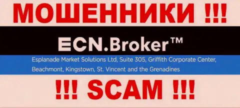 Противозаконно действующая компания ECN Broker пустила корни в офшоре по адресу - Suite 305, Griffith Corporate Center, Beachmont, Kingstown, St. Vincent and the Grenadine, будьте очень бдительны