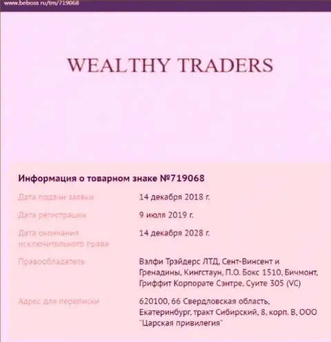 Данные о ДЦ Wealthy Traders, позаимствованные на web-сайте бебосс ру