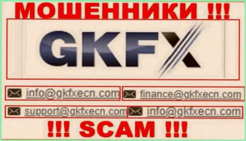 В контактных данных, на web-портале мошенников GKFXECN, представлена вот эта электронная почта
