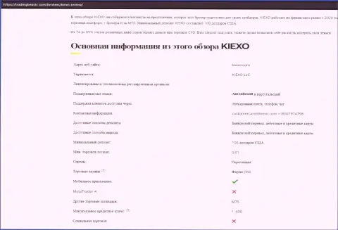Сжатая информация об FOREX компании KIEXO на web-портале ТрейдингБитс Ком