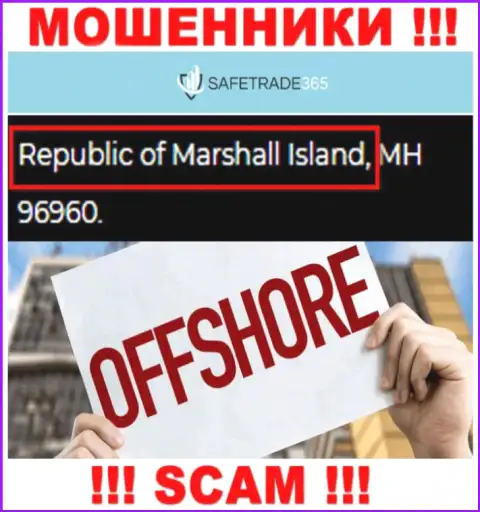 Маршалловы острова - офшорное место регистрации аферистов Safe Trade 365, расположенное на их сайте