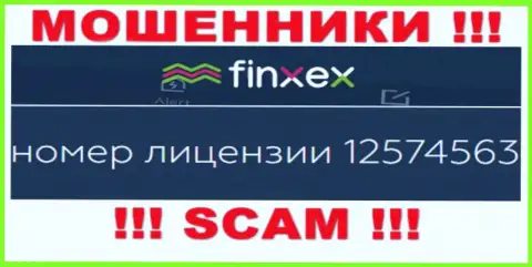 Finxex Com прячут свою мошенническую сущность, представляя на своем веб-ресурсе лицензию