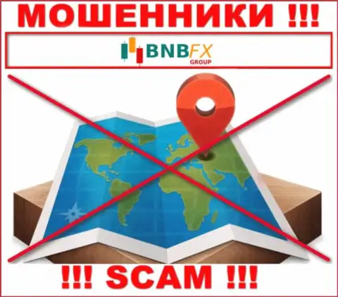 На сайте BNB FX отсутствует информация относительно юрисдикции этой конторы