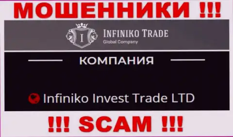 Infiniko Invest Trade LTD - это юридическое лицо internet-махинаторов ИнфиникоТрейд Ком