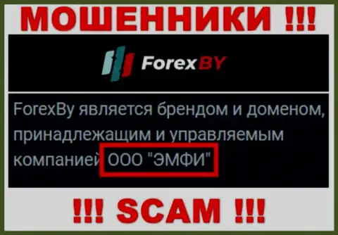 На официальном сайте ForexBY Com написано, что указанной конторой руководит ООО ЭМФИ