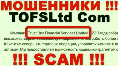 Свое юридическое лицо контора ТофсЛтд Ком не скрыла - это Trust One Financial Services Limited