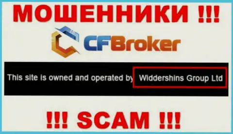 Юридическое лицо, которое владеет internet разводилами CFBroker Io это Widdershins Group Ltd