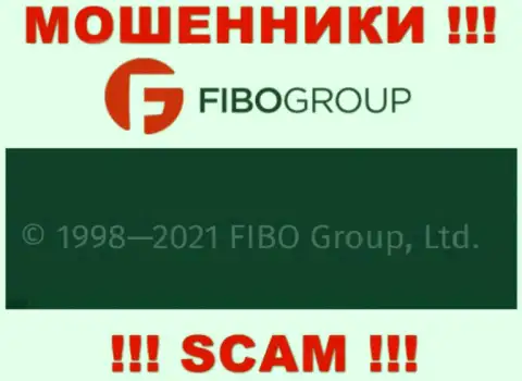 На официальном веб-ресурсе Fibo Forex аферисты сообщают, что ими владеет FIBO Group Ltd