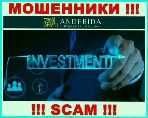 АндеридаГруп обманывают, оказывая мошеннические услуги в сфере Инвестиции
