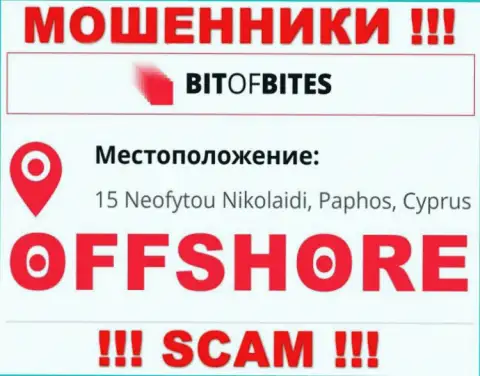 Организация BitOf Bites указывает на сайте, что находятся они в оффшоре, по адресу 15 Neofytou Nikolaidi, Paphos, Cyprus