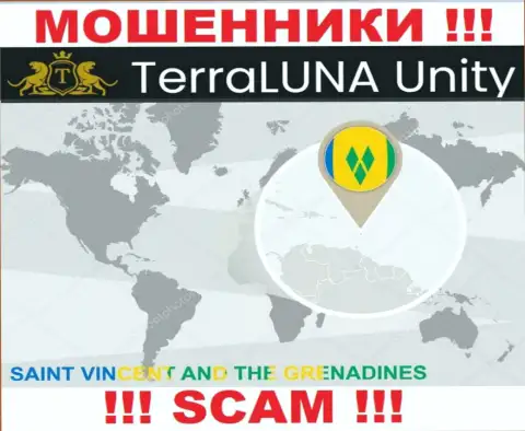 Официальное место регистрации интернет обманщиков TerraLuna Unity - Saint Vincent and the Grenadines