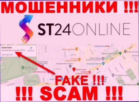 Не доверяйте мошенникам из компании СТ 24 Онлайн - они предоставляют фейковую инфу об юрисдикции