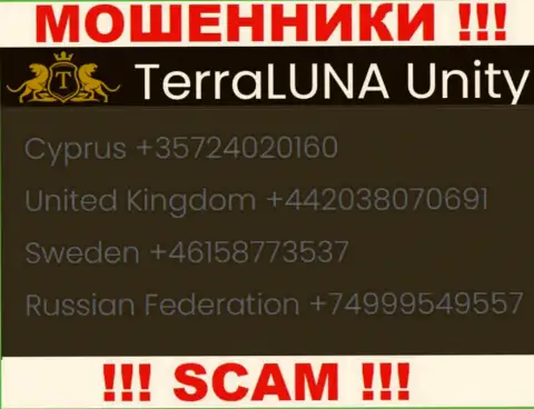 Звонок от воров TerraLuna Unity можно ожидать с любого номера, их у них масса