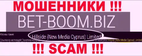 Юридическим лицом, управляющим интернет мошенниками Bet Boom Biz, является Хиллсиде (Нью Медиа Кипр) Лтд