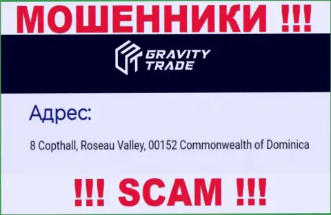 IBC 00018 8 Copthall, Roseau Valley, 00152 Commonwealth of Dominica - это оффшорный адрес регистрации Gravity Trade, представленный на сайте этих махинаторов