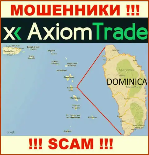 У себя на веб-сайте AxiomTrade указали, что они имеют регистрацию на территории - Содружества Доминики