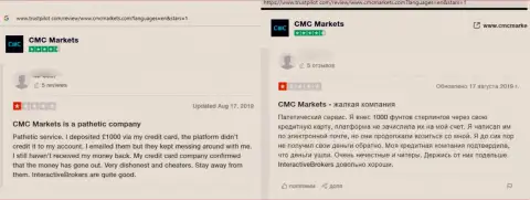 Совместное сотрудничество с конторой CMC Markets закончится сливом внушительных сумм финансовых средств (отзыв)