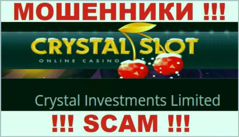 Компания, владеющая мошенниками CrystalSlot - это Кристал Инвестментс Лимитед
