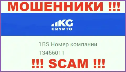 Номер регистрации компании CryptoKG, Inc, в которую финансовые средства лучше не вводить: 13466011