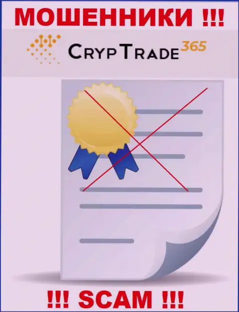 С CrypTrade365 довольно-таки рискованно работать, они даже без лицензионного документа, цинично сливают вложенные деньги у клиентов