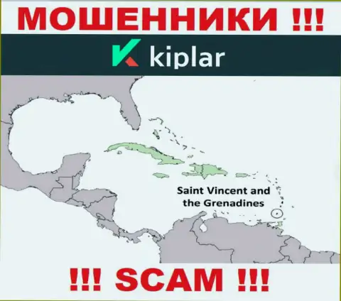 МОШЕННИКИ Kiplar имеют регистрацию очень далеко, а именно на территории - St. Vincent and the Grenadines