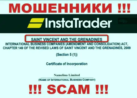 Сент-Винсент и Гренадины - это место регистрации компании InstaTrader, находящееся в офшоре